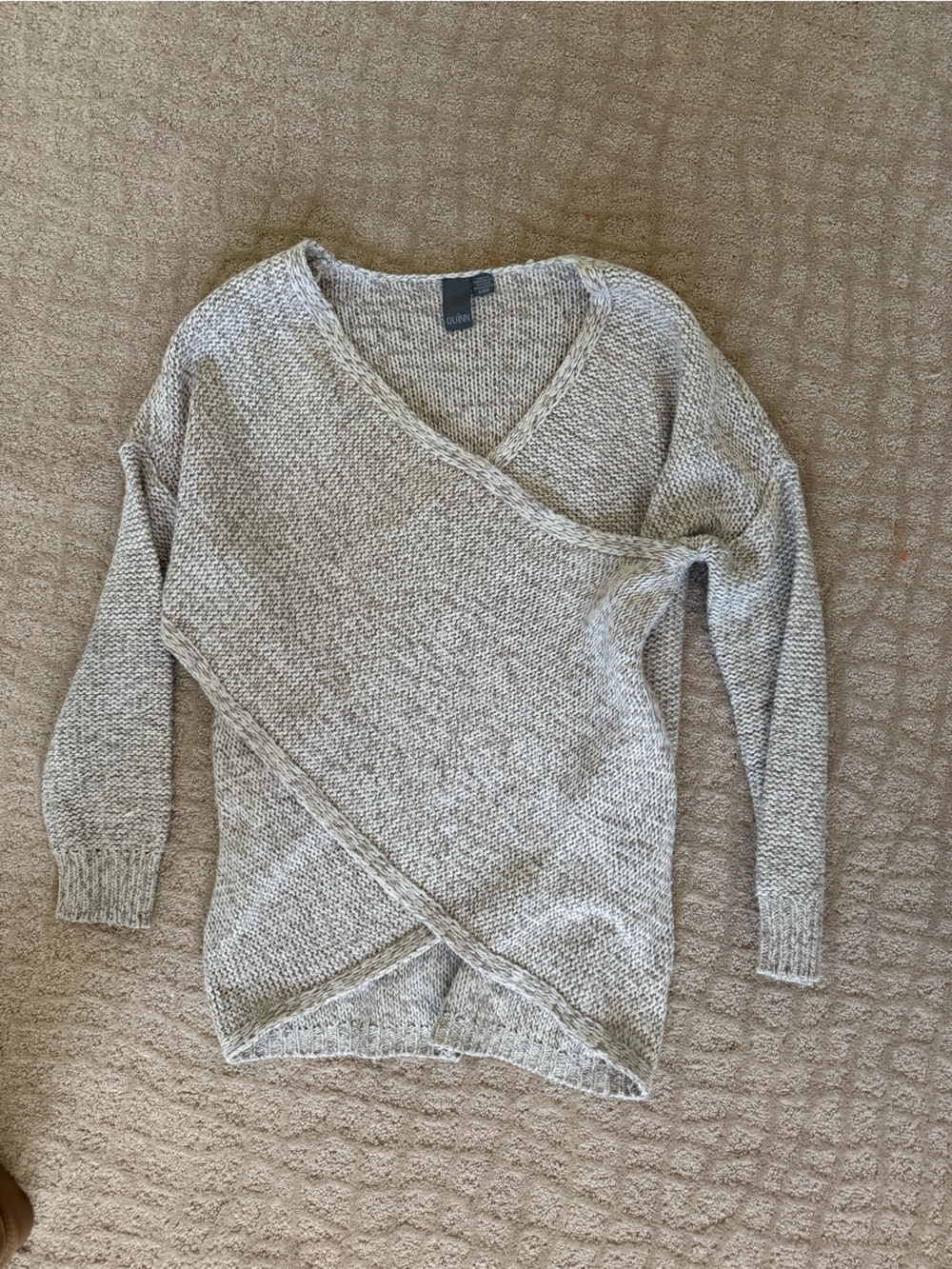 Quinn Heather Gray V-Neck Wrap Sweater